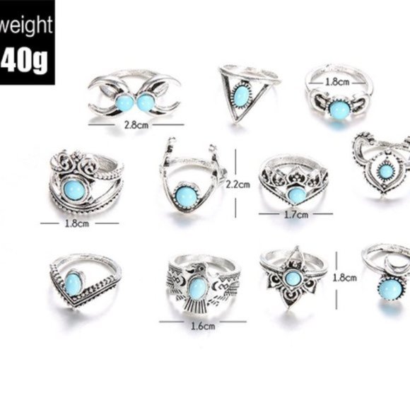 New Gothic Bad Girl Hot Chic 11Pcs Sexy Ring Set - Picture 3 of 5